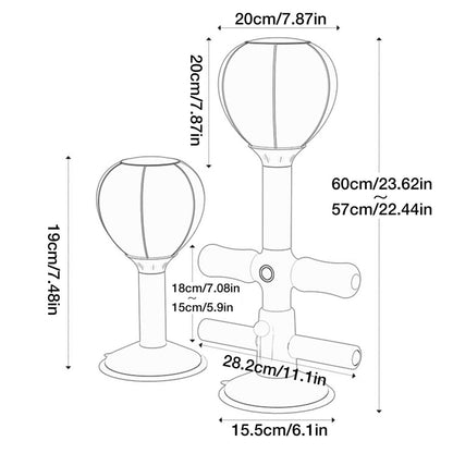 Adjustable 2-In-1 Sit-Up Boxing Ball Stand With Punching Bag - Gray / White