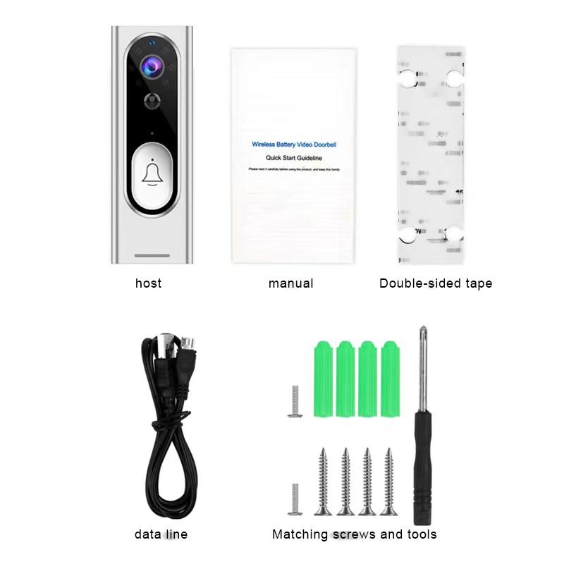 Smart Wireless Video Doorbell With Night Vision & Motion Detection - Black