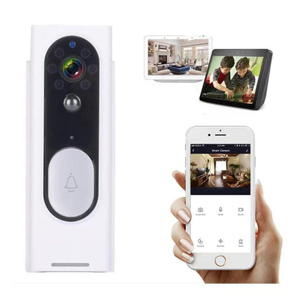 Smart Wireless Video Doorbell With Night Vision & Motion Detection - Black