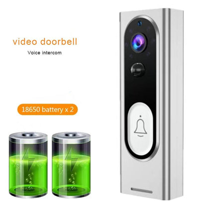 Smart Wireless Video Doorbell With Night Vision & Motion Detection - Black