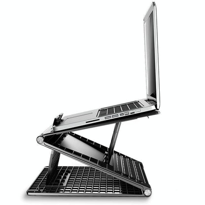 Portable Laptop Stand - Adjustable Height Foldable Heat Dissipation - Elegant Black