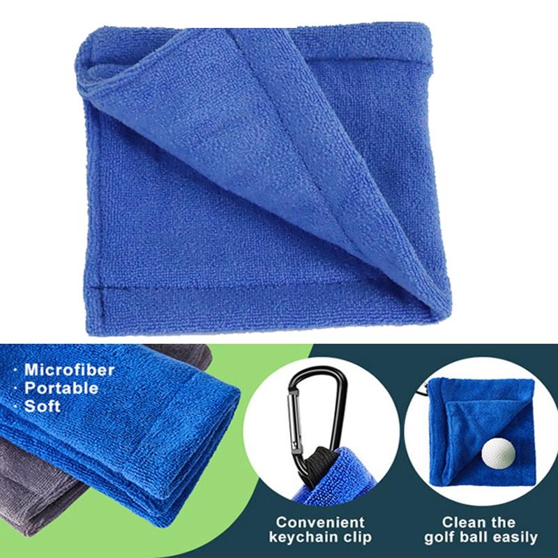 Blue Terry Towel For Wet And Dry Golf Cleaning With Hook