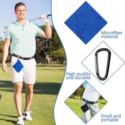 Blue Terry Towel For Wet And Dry Golf Cleaning With Hook