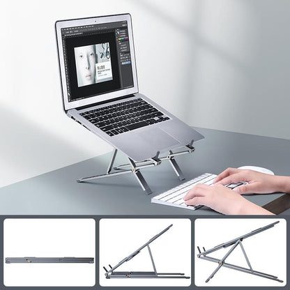 Adjustable Aluminum Laptop Cooling Bracket - Desktop Use - Gray