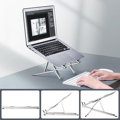 Adjustable Aluminum Laptop Cooling Bracket - Desktop Use - Gray