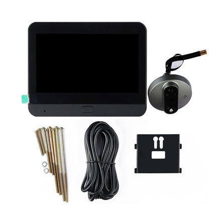 4.3 Inch Colour Screen Graffiti Hidden 1080P Wifi Smart Cat Eye Video Doorbell - Black