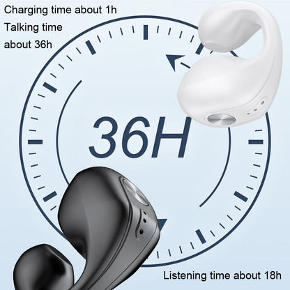 Wireless Dual Ear Bone Conduction Bluetooth Earphones - Mini Sport Clip - Black