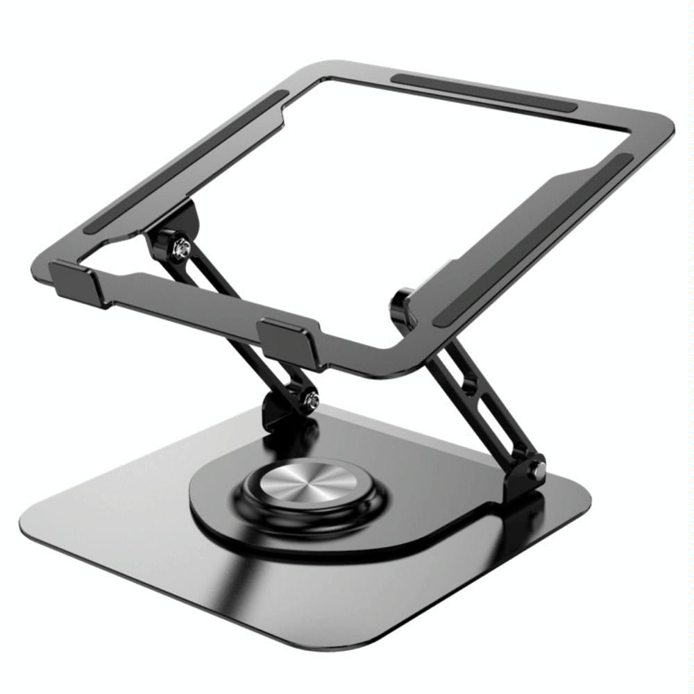 360 Degree Rotating Laptop Stand - Foldable Aluminum Bracket - Black