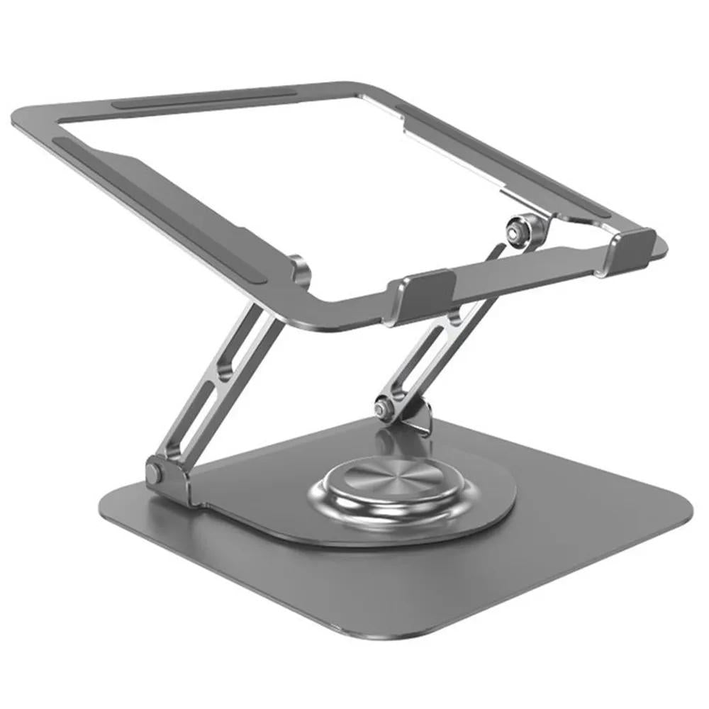 360 Degree Rotating Laptop Stand - Foldable Aluminum Bracket - Black