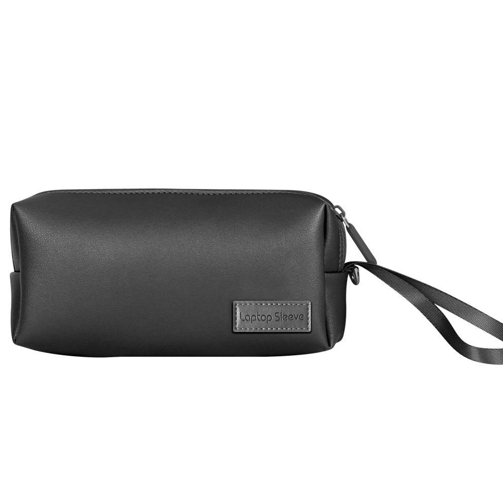 Waterproof Laptop Accessory Bag - Pu Leather - Black