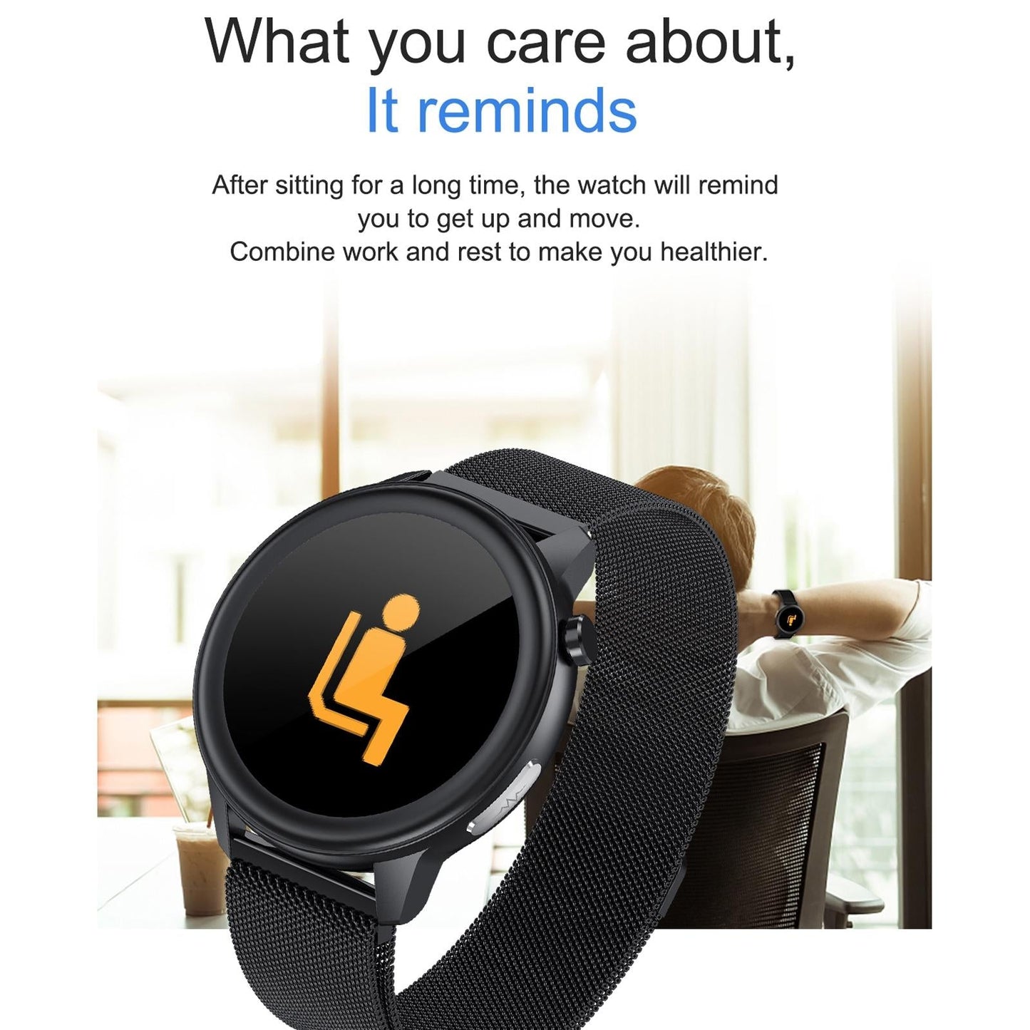 Waterproof Smart Bracelet With Health Monitoring And Metal Strap - Tft Screen