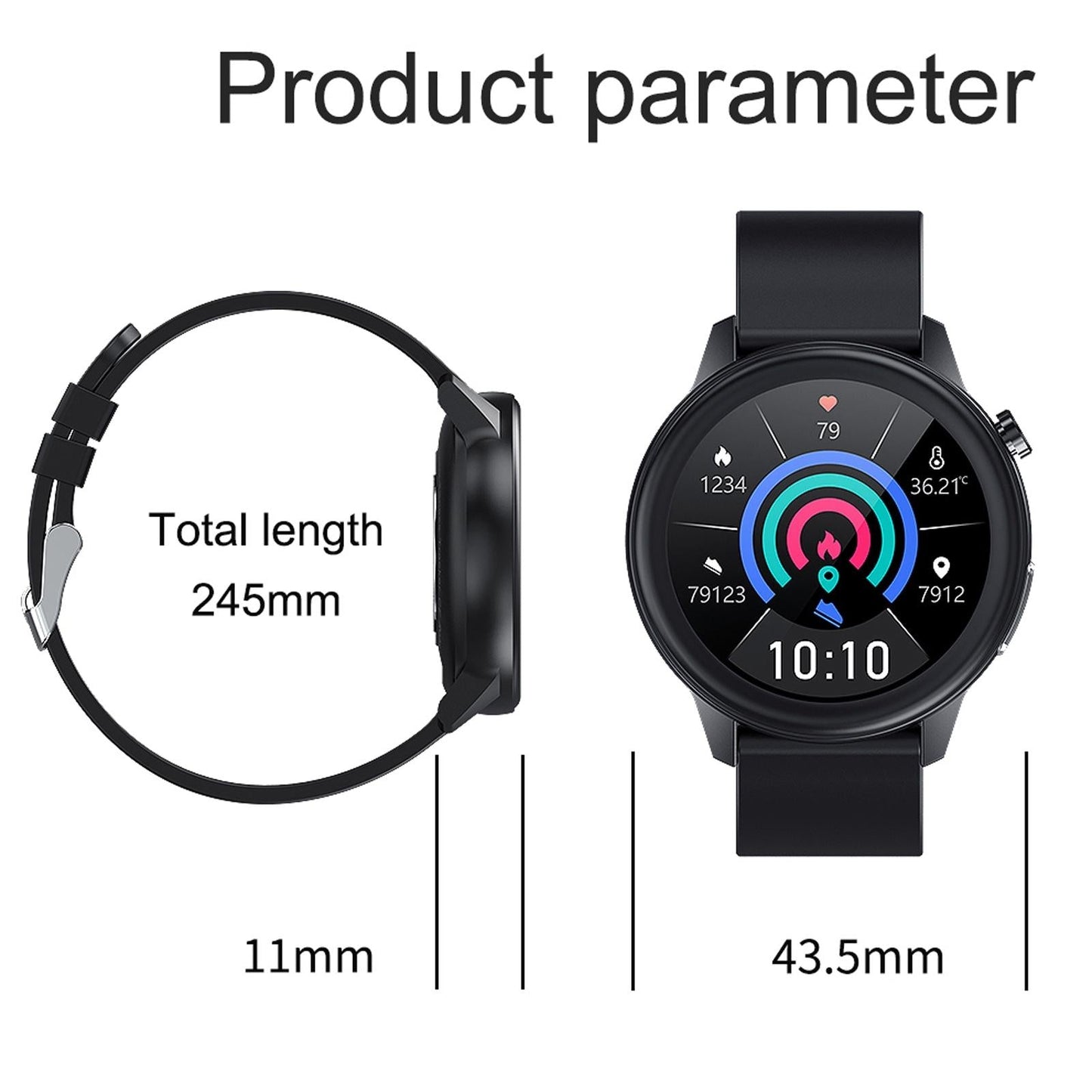 Waterproof Smart Bracelet With Health Monitoring And Metal Strap - Tft Screen