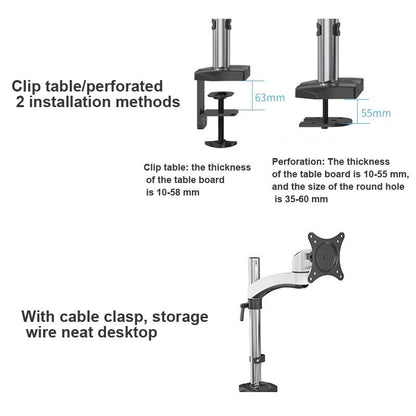 Rotating Aluminum Monitor Bracket For Lifting Lcd - Clip Table