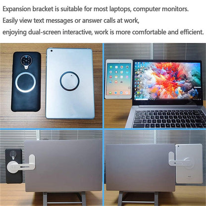 Aluminum Magnetic Phone Stand For Laptop Expansion - Black