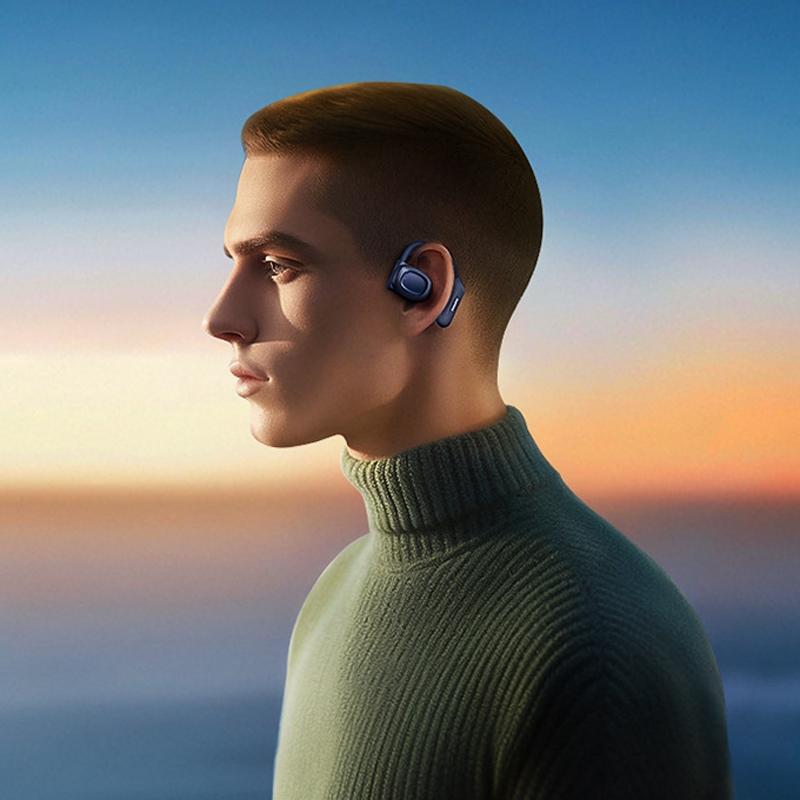 Crystal Air Conduction Bluetooth Earphones - Openbuds Ows - White