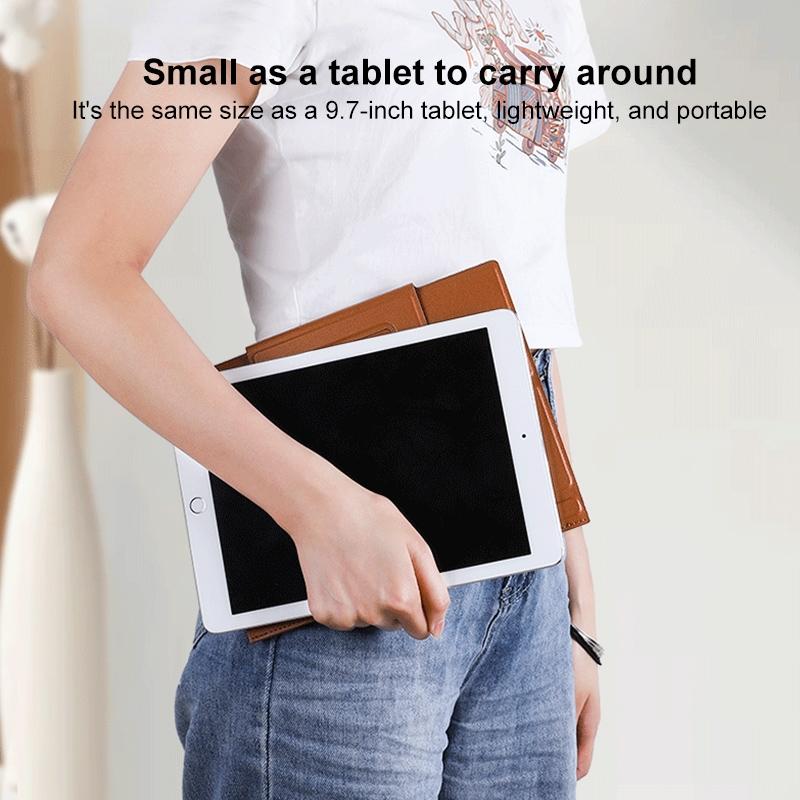 Foldable Magnetic Leather Tablet / Laptop Holder - Black