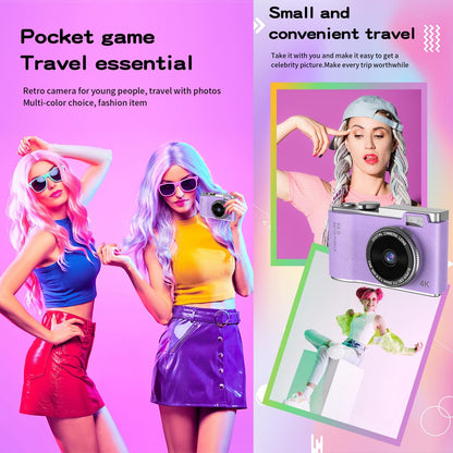 Retro Kids Camera With Dual-Lens 4K Hd Ccd - 2.4 Inch