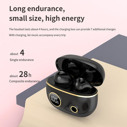 Waterproof 9d Stereo Bluetooth Earphones with Charging Case - Black
