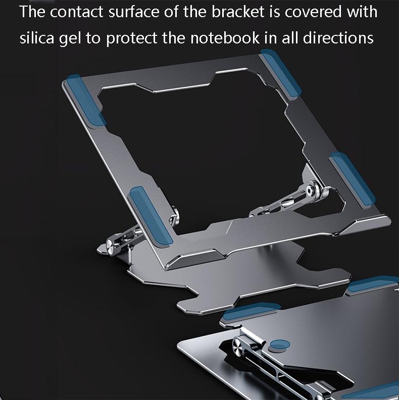 Foldable Laptop Stand - Hollow Design Heat-Dissipating Flat Desktop - Deep Space Gray