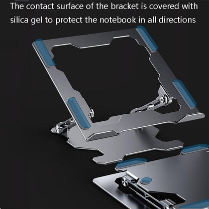 Foldable Laptop Stand - Hollow Design Heat-Dissipating Flat Desktop - Deep Space Gray