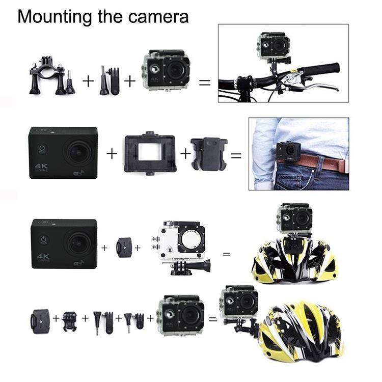 Waterproof 4K Action Camera For Cycling And Diving