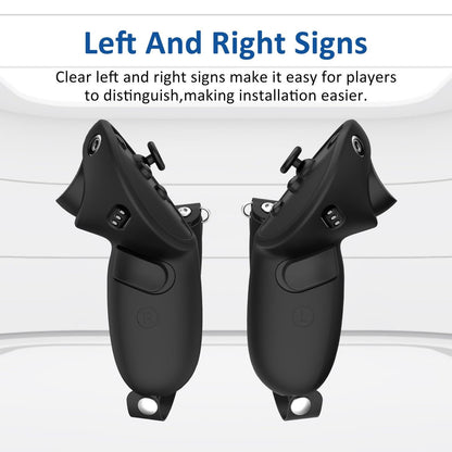 Pair Of Silicone Vr Handle Cases For Meta Quest Pro - Black