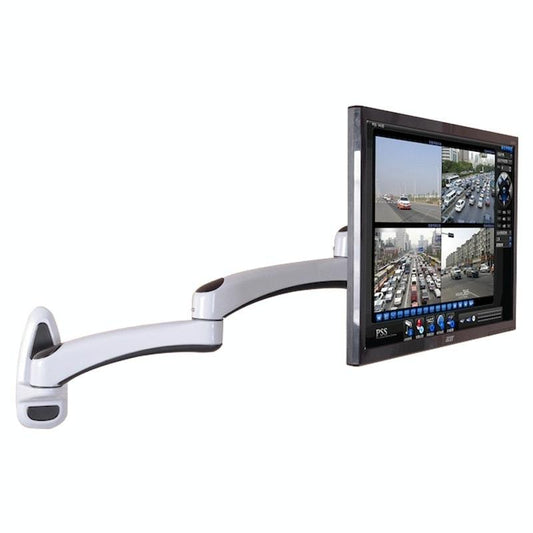 White Dual-Section Telescopic Monitor Stand - Wall-Mounted