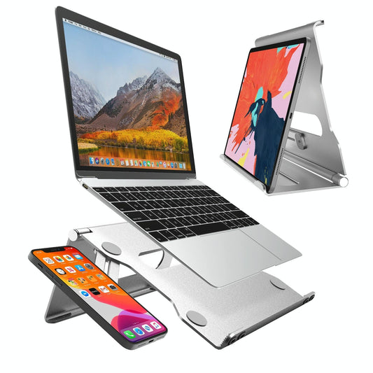 Foldable Laptop Stand - Aluminum Alloy Silver