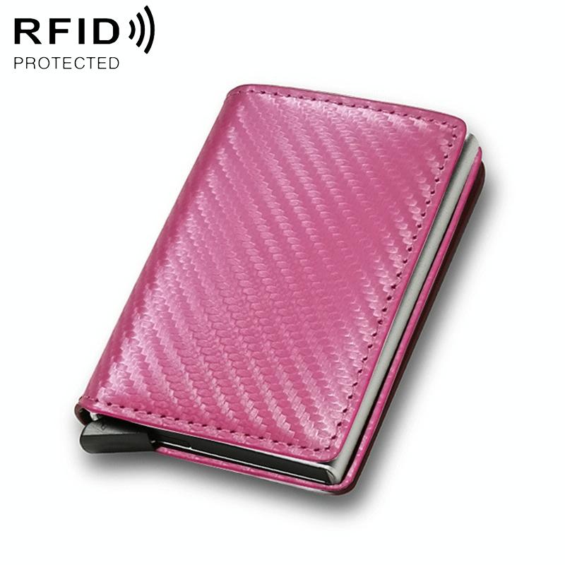 Carbon Fiber Rfid Wallet for Men - Orange Carbon Fibre