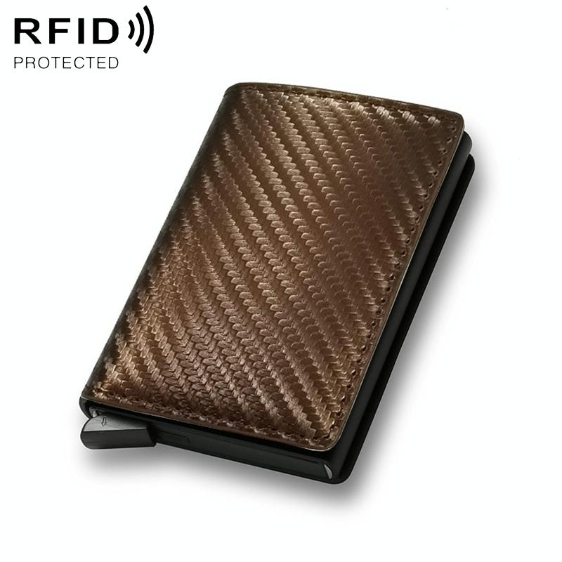 Carbon Fiber Rfid Wallet for Men - Orange Carbon Fibre