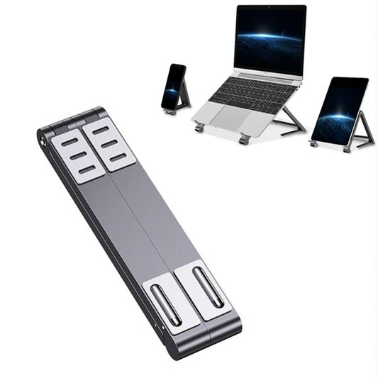 Foldable Metal Laptop Stand For Cooling And Ergonomic Use - Gray