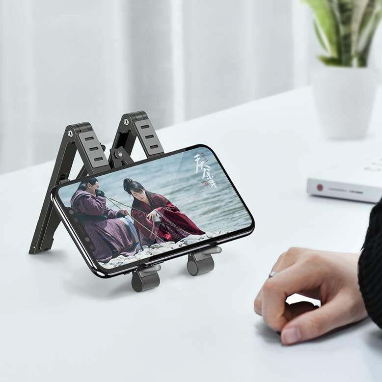 Foldable Metal Laptop Stand For Cooling And Ergonomic Use - Gray