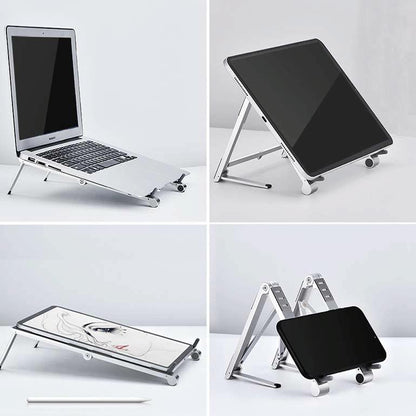 Foldable Metal Laptop Stand For Cooling And Ergonomic Use - Gray