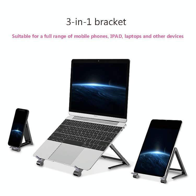 Foldable Metal Laptop Stand For Cooling And Ergonomic Use - Gray