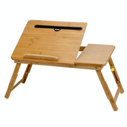 Foldable Laptop Table With Card Slot - Simple And Lazy Design