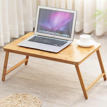 Foldable Laptop Table With Card Slot - Simple And Lazy Design