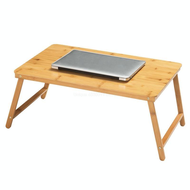 Foldable Laptop Table With Card Slot - Simple And Lazy Design