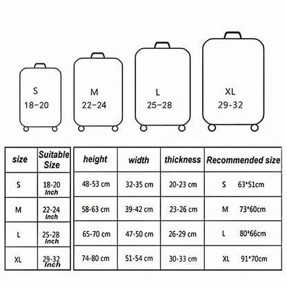 Protective Elastic Suitcase Cover - Fits 22-24 Inch Luggage - Dustproof & Scratch-Proof - World Map