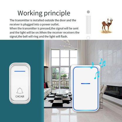 Wireless Digital Doorbell For Elderly - Home Smart - White