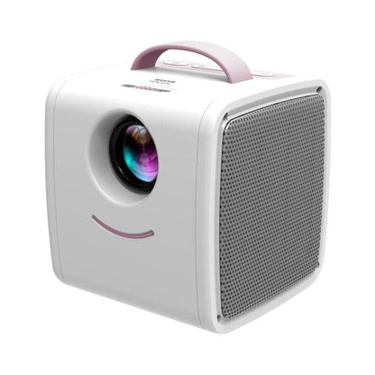 Portable Mini Projector For Kids - 1080P Led - Pink White