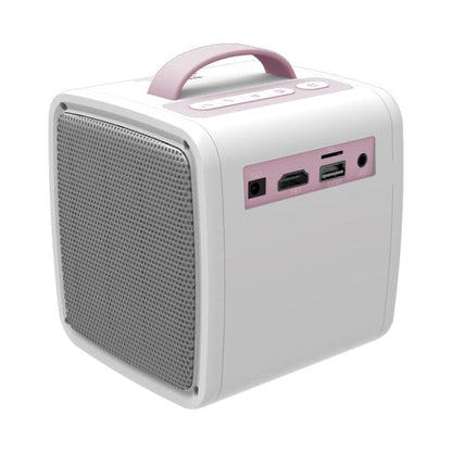 Portable Mini Projector For Kids - 1080P Led - Pink White