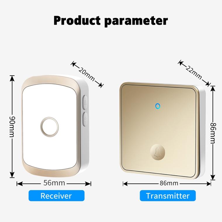 Wireless Self-Generating Doorbell - 1 For 1 Offer - Gold