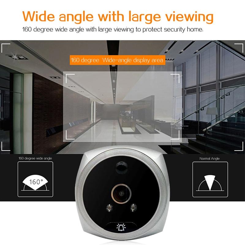 Smart Cat Eye Video Doorbell With 4.5 1080P Hd Screen Night Vision & Motion Detection - Black