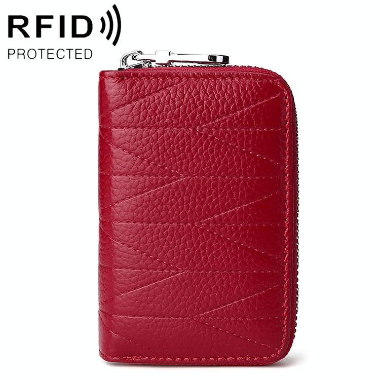 Women Anti Magnetic Leather Rfid Wallet - Black
