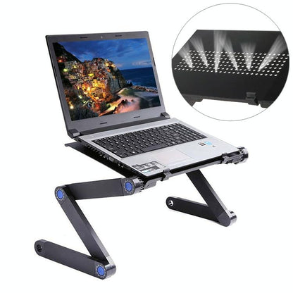 Adjustable Foldable Laptop Stand - Portable Aluminium Alloy - 360 Degree Rotation