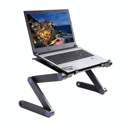 Adjustable Foldable Laptop Stand - Portable Aluminium Alloy - 360 Degree Rotation