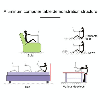 Adjustable Foldable Laptop Stand - Portable Aluminium Alloy - 360 Degree Rotation