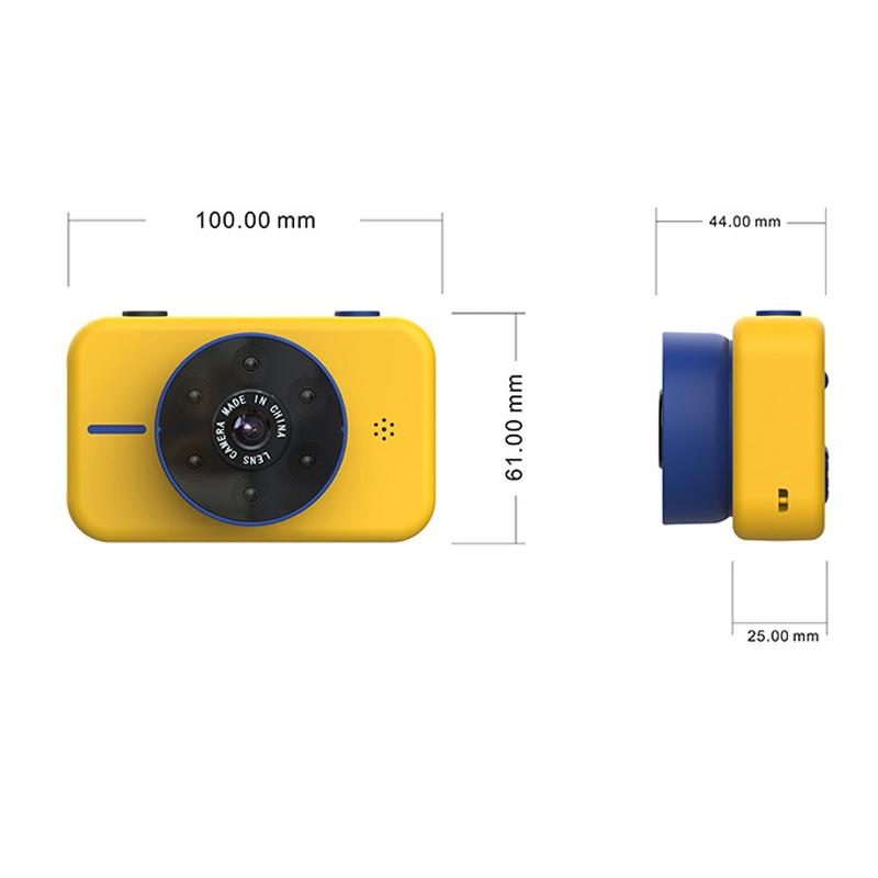 Mini 4K Dual Camera For Kids - 50Mp Front & Rear - Yellow