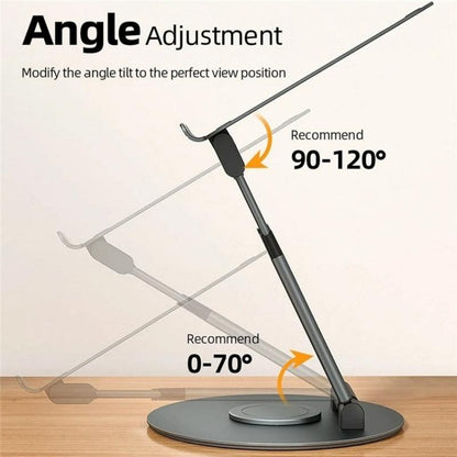 Adjustable 360 Degree Rotating Laptop Stand For 10-17 Inch Devices - Grey