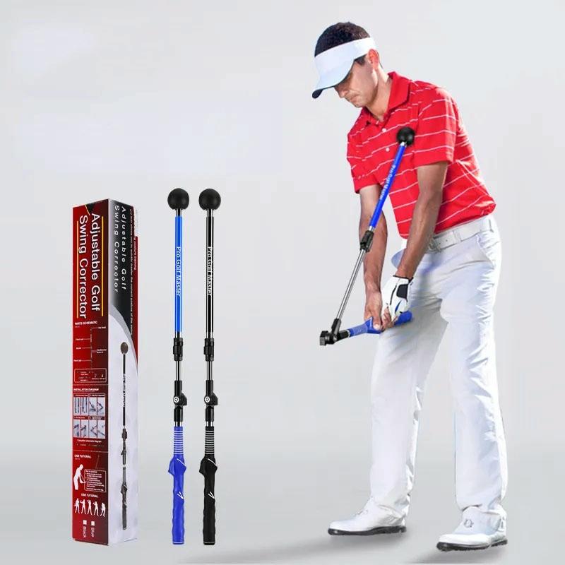 Adjustable Golf Swing Trainer For Beginners - Foldable & Corrective - Blue